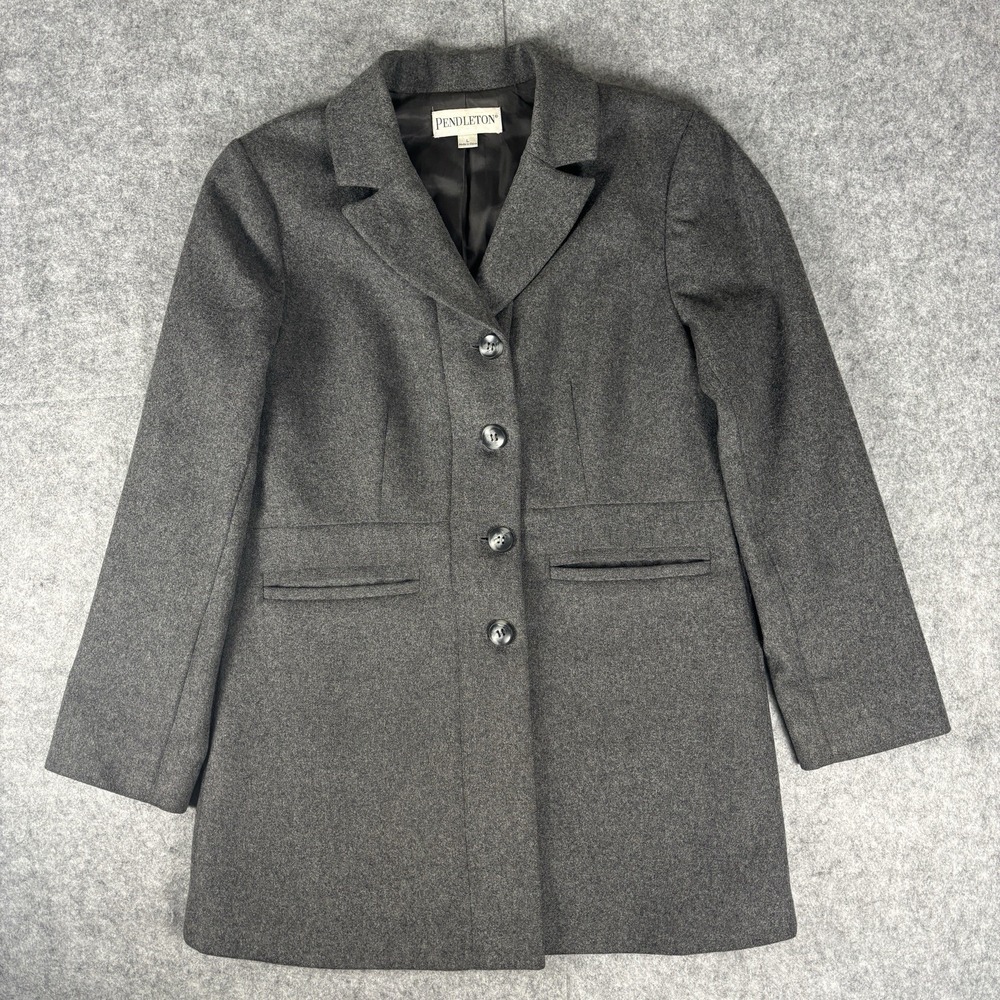 Pendleton Merino Wool Grey Classic Pea Coat Size L